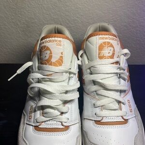 New Balance Kids' 550 White and Orange Sneakers